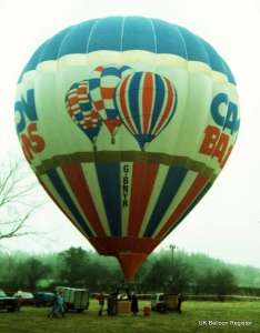 G-BNYR hot air balloon, a Cameron N-105. Photograph by Mel Kirby