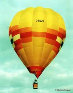 G-BNZK hot air balloon, a Thunder AX7-77. Photograph by Mel Kirby