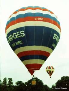 G-BOUO hot air balloon, a Thunder AX8-105. Photograph by Mel Kirby