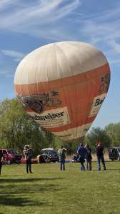Budweiser hot air balloon G-BPFX, a Thunder AND Colt Colt 21A. Photograph by Dave