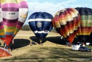 G-BPLF hot air balloon, a Cameron V-77. Photograph by G Duke