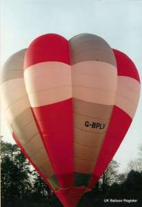G-BPLV hot air balloon, a Cameron V-77. Photograph by G Duke