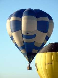 G-BPPP hot air balloon, a Cameron V-77. Photograph by Balloon Spotters Archive