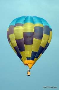 G-BPTX hot air balloon, a Cameron O-120. Photograph by Mel Kirby