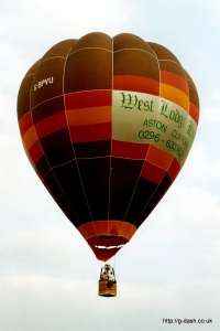 G-BPVU hot air balloon, a Thunder AX7-77. Photograph by Mike Clarke
