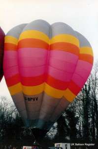 G-BPVV hot air balloon, a Cameron V-77. Photograph by G Duke