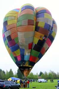 G-BRAJ hot air balloon, a Cameron V-77. Photograph by G Bann