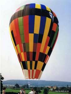 G-BRBT hot air balloon, a Trotter AX3-20. Photograph by Bob Trotter
