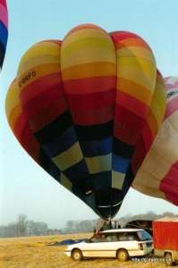 G-BRFO hot air balloon, a Cameron V-77. Photograph by G Duke