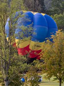 G-BRMI hot air balloon, a Cameron V-65, seen at Horningsham, Wiltshire, United Kingdom on 11 September 2026. Photograph by Dave