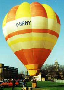 G-BRNY hot air balloon, a Thunder AX6-56A. Photograph by Mel Kirby