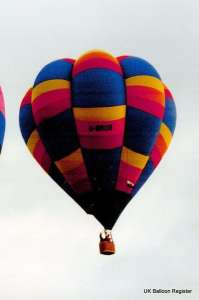 G-BROB hot air balloon, a Cameron V-77. Photograph by G Duke