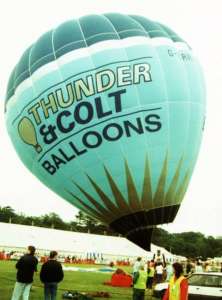 G-BRRV hot air balloon, a Thunder AND Colt Colt 77A. Photograph by Mel Kirby