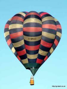 G-BRSD hot air balloon, a Cameron V-77. Photograph by Balloon Spotters Archive