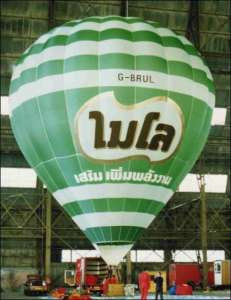 G-BRUL hot air balloon, a Thunder AX8-105 S2. Photograph by Mel Kirby