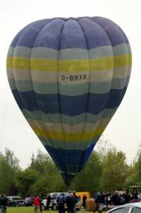 G-BRXB hot air balloon, a Thunder AX7-77. Photograph by Balloon Spotters Archive