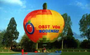 G-BRZV hot air balloon, a Thunder AND Colt Colt Flying Apple. Photograph by Mel Kirby