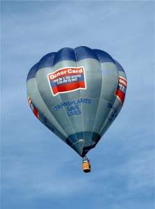G-BSEV hot air balloon, a Cameron O-77. Photograph by Balloon Spotters Archive