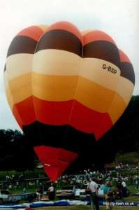 G-BSIP hot air balloon, a Cameron V-77. Photograph by G Duke