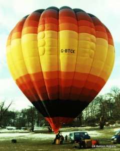 G-BTCK hot air balloon, a Cameron A-210. Photograph by Mel Kirby