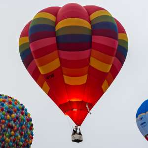 G-BTHF hot air balloon, a Cameron V-90, seen at Arrow, Warwickshire, United Kingdom on 31 May 2025. Photograph by Dave