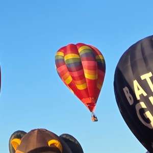 G-BTHF hot air balloon, a Cameron V-90, seen at Leigh Woods, North Somerset, United Kingdom on 7 August 2026. Photograph by Dave