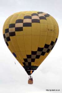 G-BTJD hot air balloon, a Thunder AX8-90 S2. Photograph by Balloon Spotters Archive