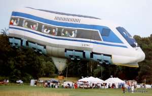 G-BTMY hot air balloon, a Cameron TRAIN-80. Photograph by Swedish Balloon Federation