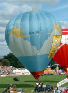 G-BTRN hot air balloon, a Thunder AX9-120 S2. Photograph by Balloon Spotters Archive