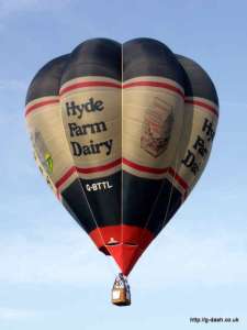 G-BTTL hot air balloon, a Cameron V-90. Photograph by Balloon Spotters Archive