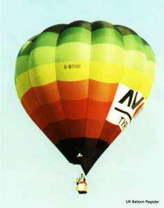 G-BTUU hot air balloon, a Cameron O-120. Photograph by Mel Kirby