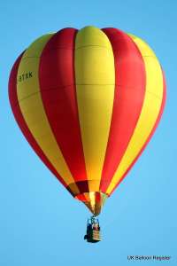 G-BTXK hot air balloon, a Thunder AX7-65. Photograph by Balloon Spotters Archive