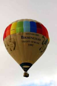 G-BTYF hot air balloon, a Thunder AX10-180 S2. Photograph by Bill Teasdale