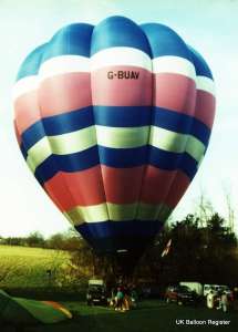 G-BUAV hot air balloon, a Cameron O-105, added to the archive 7 September 2026. Photograph by Balloon Spotters Archive