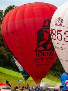 Jorvik Viking Centre hot air balloon G-BUBY, a Thunder AX8-105 S2