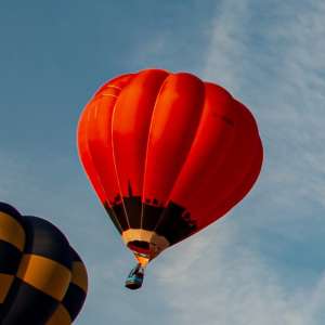 G-BUEI hot air balloon, a Thunder AX8-105, seen at Leigh Woods, North Somerset, United Kingdom on 8 August 2014. Photograph by Dave