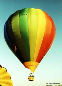 G-BUEY hot air balloon, a Thunder AX10-180 S2, added to the archive 7 September 2026. Photograph by Balloon Spotters Archive