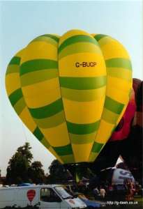 G-BUGP hot air balloon, a Cameron V-77, added to the archive 7 September 2026. Photograph by Balloon Spotters Archive