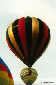 G-BUJW hot air balloon, a Thunder AX8-90 S2, added to the archive 7 September 2026. Photograph by Balloon Spotters Archive