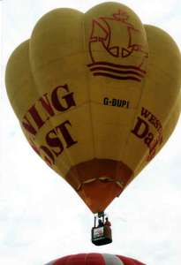 G-BUPI hot air balloon, a Cameron V-77, added to the archive 7 September 2026. Photograph by Balloon Spotters Archive