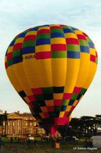 G-BURA hot air balloon, a Thunder AX8-105 S2, added to the archive 7 September 2026. Photograph by Balloon Spotters Archive
