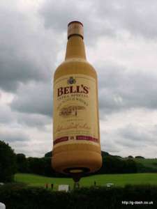 G-BUUU hot air balloon, a Cameron BOTTLE-77. Photograph by Balloon Spotters Archive