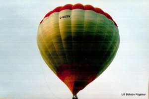 G-BUXW hot air balloon, a Thunder AX8-90 S2, added to the archive 7 September 2026. Photograph by Balloon Spotters Archive