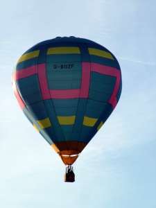 G-BUZF hot air balloon, a Thunder AND Colt Colt 77B, added to the archive 7 September 2026. Photograph by G Bann