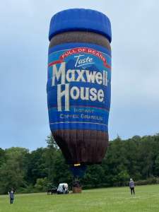 G-BVBK hot air balloon, a Thunder AND Colt Colt Flying Coffee JAR, added to the archive 15 September 2026. Photograph by Cera168_