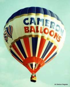 G-BVDU hot air balloon, a Cameron N-77, added to the archive 7 September 2026. Photograph by Balloon Spotters Archive