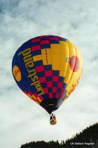 G-BVEX hot air balloon, a Lindstrand Balloons LBL 105A, added to the archive 7 September 2026. Photograph by Graham Duke