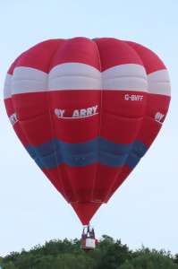 G-BVFF hot air balloon, a Cameron V-77, added to the archive 7 September 2026. Photograph by G Bann