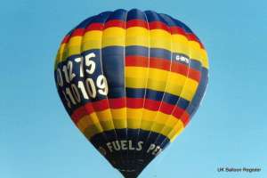 G-BVYU hot air balloon, a Cameron A-140, added to the archive 7 September 2026. Photograph by Graham Duke