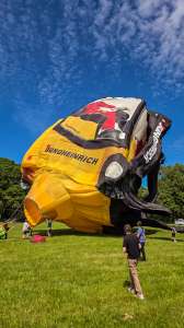 Fork Lift Truck hot air balloon G-BWBH, a Cameron Balloons Thunder FORKLIFT-90